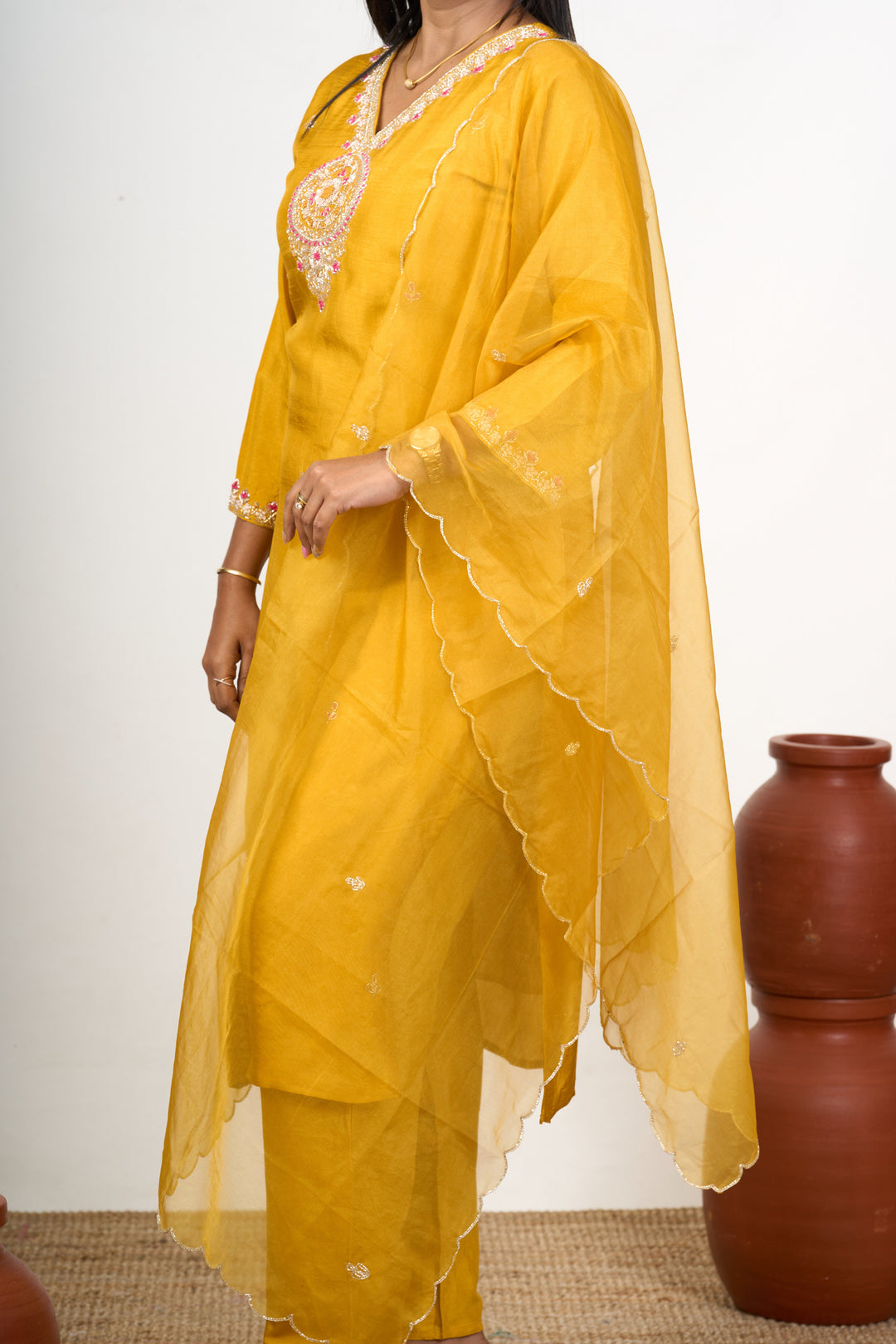 The Nesavu Womens Straight Suit Sets Elegant Women'S Smart Casual Outfit Set in Art Silk with Intricate Embroidery Nesavu Women'S Smart Casual Art Silk Outfit Embroidery Dupatta | The Nesavu