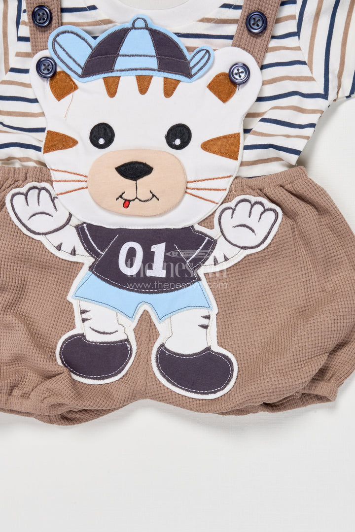 The Nesavu Baby Dungarees Embroidered Baby Dungaree Set for Playtime and All-day Comfort Nesavu Nesavu baby dungaree set animal embroidery  cotton outfit playtime daily comfort