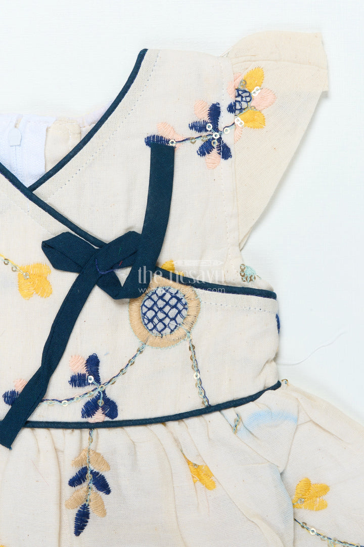 The Nesavu Baby Frocks Embroidered Baby Frock for Traditional Rituals and Birthday Poojas Nesavu Nesavu embroidered baby frock cotton naming ceremonies poojas first birthday functions