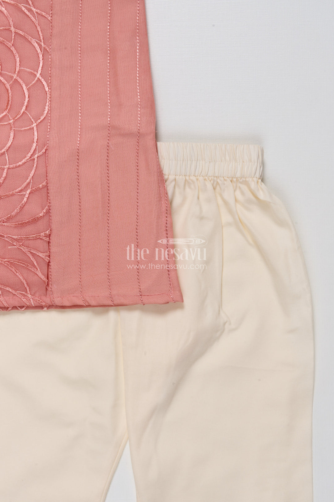 The Nesavu Boys Kurtha Set Embroidered Boys Kurta Set In Silk Cotton for Celebrations and Functions Nesavu Nesavu embroidered boys kurta set silk cotton perfect festive wear wedding functions