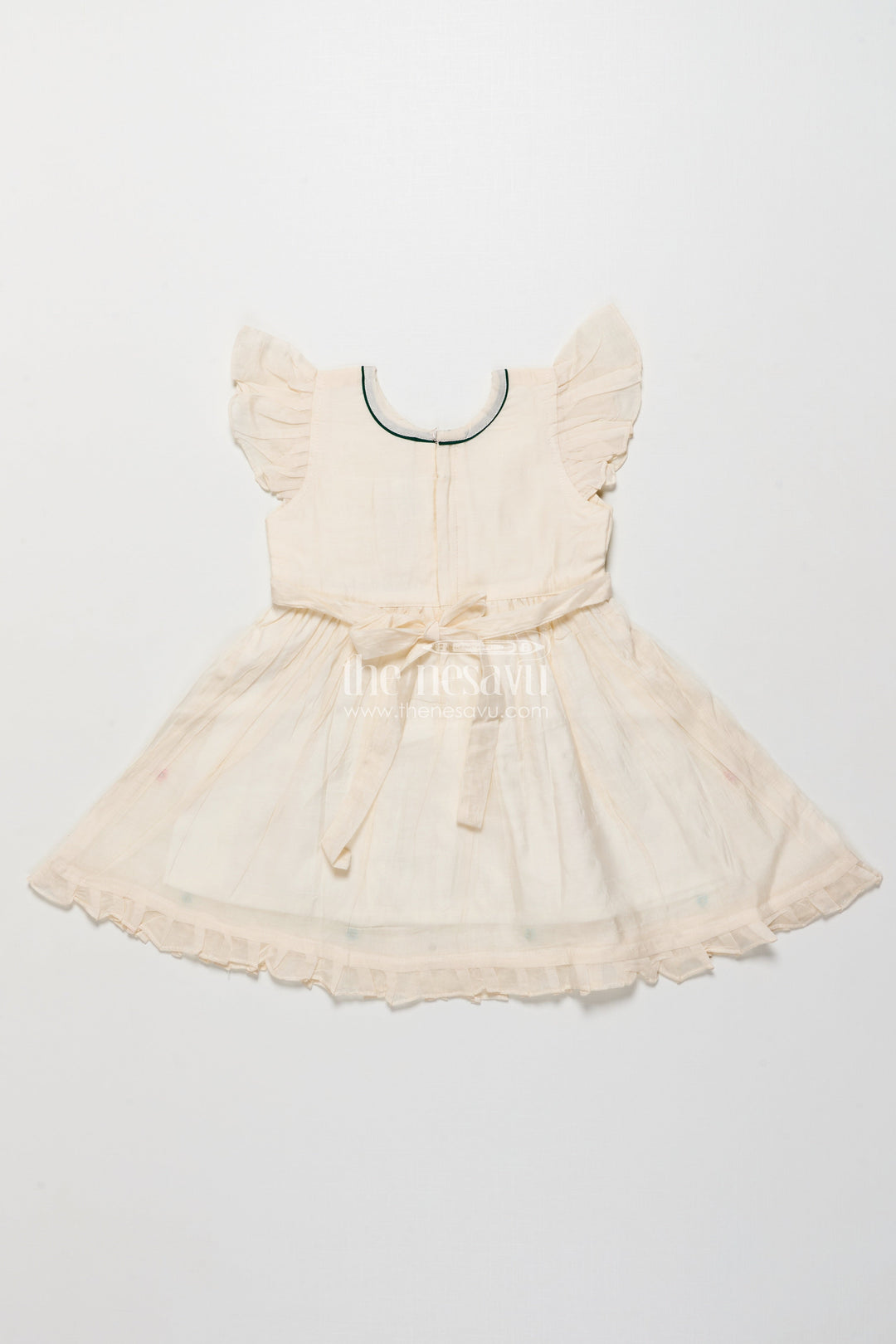 The Nesavu Girls Chanderi Frock Embroidered Chanderi Frock for Girls Perfect for Festive Occasions Nesavu Nesavu Chanderi frock girls parrot embroidery  ideal festive cultural events