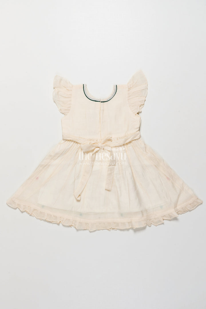 The Nesavu Girls Chanderi Frock Embroidered Chanderi Frock for Girls Perfect for Festive Occasions Nesavu Nesavu Chanderi frock girls parrot embroidery  ideal festive cultural events