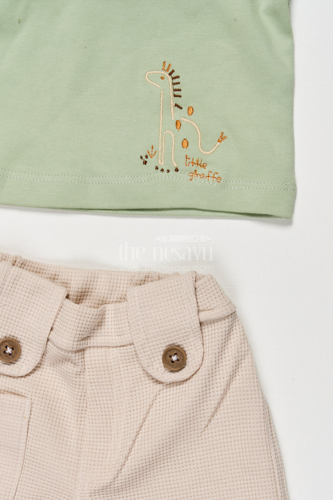 The Nesavu Boys Casual Set Embroidered Cotton Casual Set for Toddler Boys’ Daily Wear Nesavu Nesavu toddler boys casual cotton set thread embroidery playful everyday wear