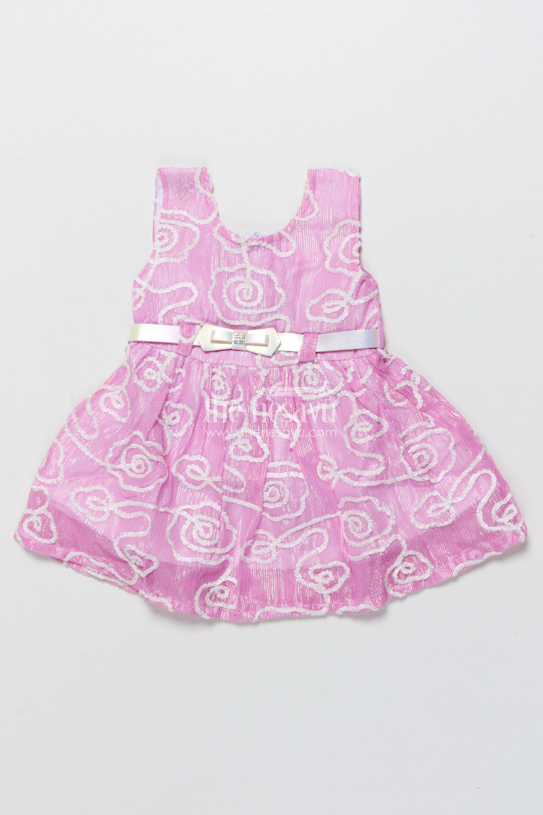 The Nesavu Girls Cotton Frock Embroidered Cotton Frock for Baby Girls for Birthday and Daily Wear Nesavu 14 (6M) / Purple GFC1834C-14 Nesavu embroidered cotton frock baby girls organza overlay party-ready finish