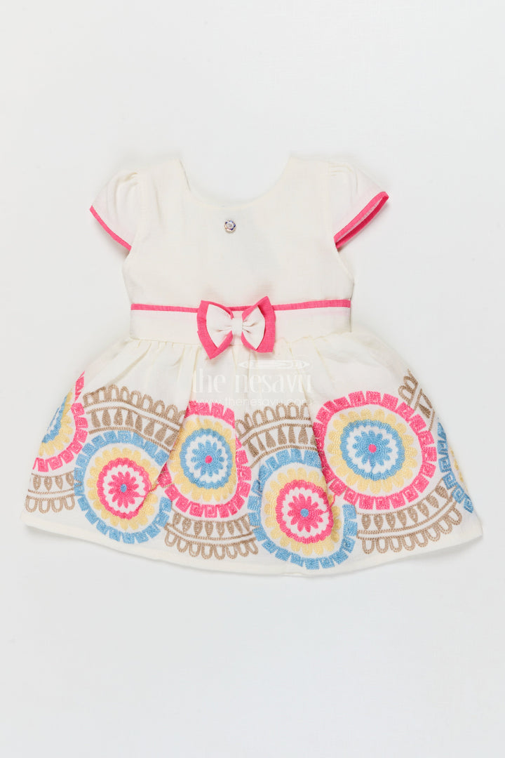 The Nesavu Girls Cotton Frock Embroidered Cotton Frock for Toddler Girls&