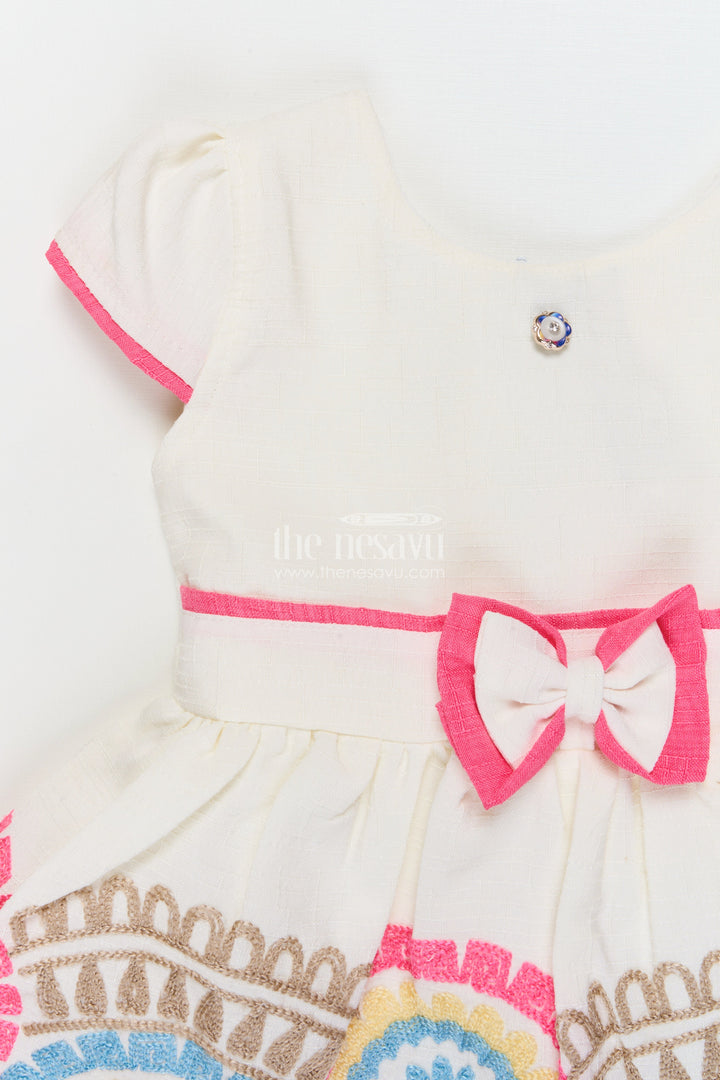 The Nesavu Girls Cotton Frock Embroidered Cotton Frock for Toddler Girls&