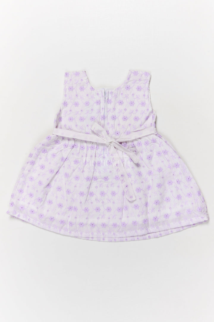 The Nesavu Baby Cotton Frocks Embroidered Cotton Frock for Toddler Girls with Sleeveless Design Nesavu Nesavu toddler girl cotton frock with embroidery and bow for playdates and everyday comfort