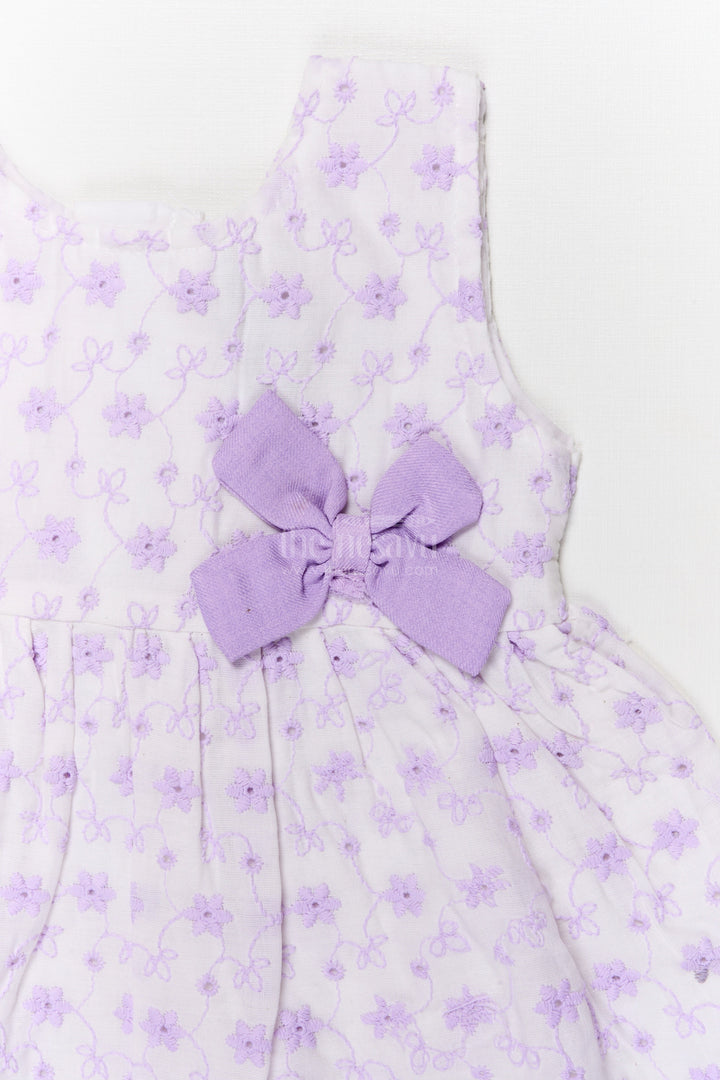 The Nesavu Baby Cotton Frocks Embroidered Cotton Frock for Toddler Girls with Sleeveless Design Nesavu Nesavu toddler girl cotton frock with embroidery and bow for playdates and everyday comfort