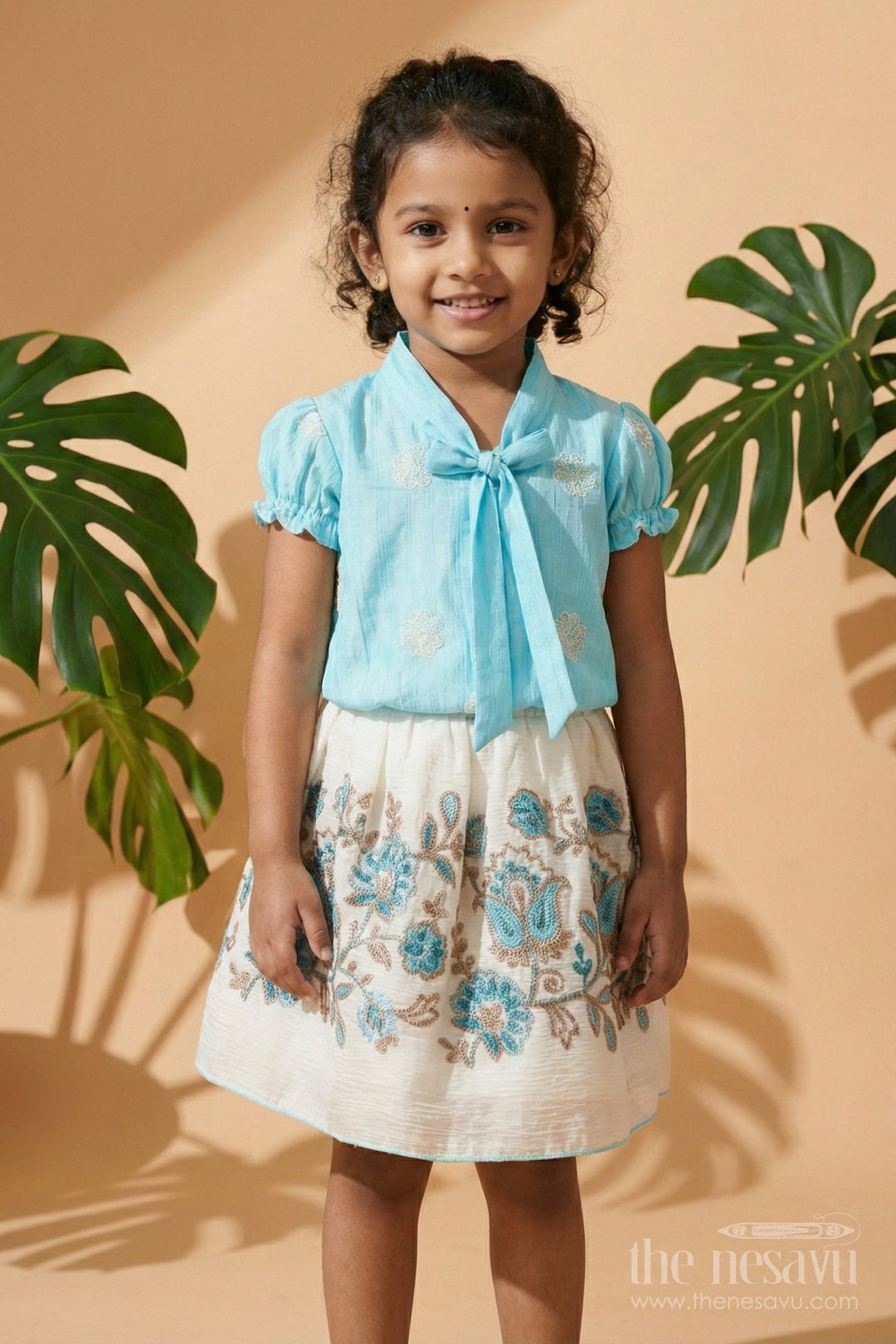 The Nesavu Girls Fancy Frock Embroidered Frock for Toddler Girls for Birthday and Photo Day Nesavu Nesavu toddler girl frock embroidery birthdays special occasions