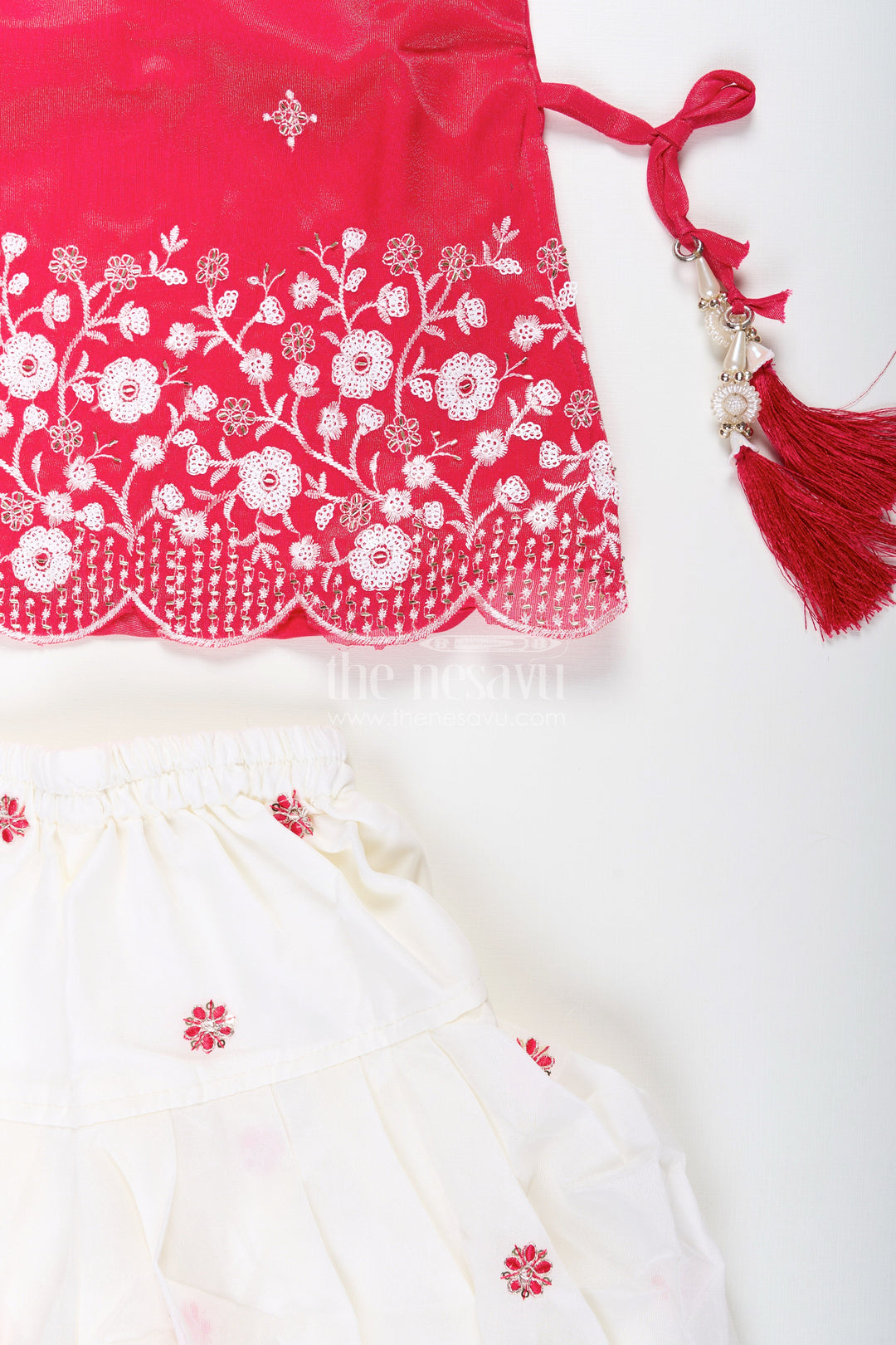 The Nesavu Girls Sharara / Plazo Set Embroidered kurti with dhoti pant set – ethnic charm for baby girls Nesavu Baby girls kurti dhoti pant set  Nesavu ethnic wear toddlers