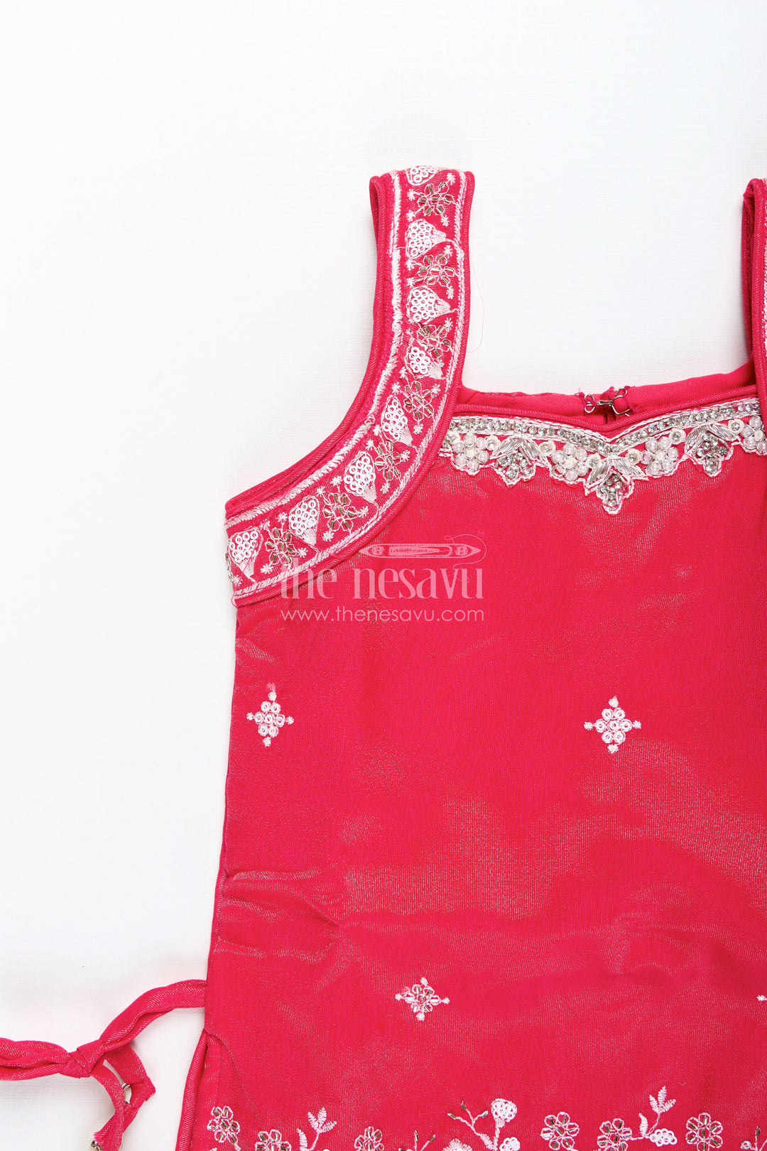 The Nesavu Girls Sharara / Plazo Set Embroidered kurti with dhoti pant set – ethnic charm for baby girls Nesavu Baby girls kurti dhoti pant set  Nesavu ethnic wear toddlers