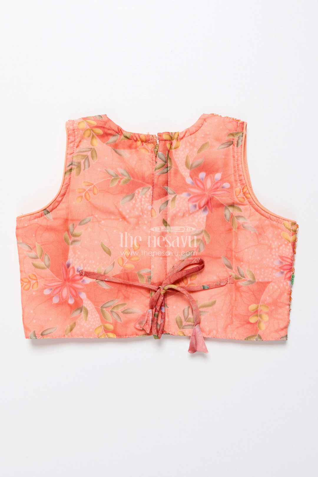 The Nesavu Girls Lehenga Choli Embroidered Lehenga Choli for Baby Girl for Weddings and Family Events Nesavu Nesavu baby girl embroidered lehenga choli floral print weddings festive celebrations