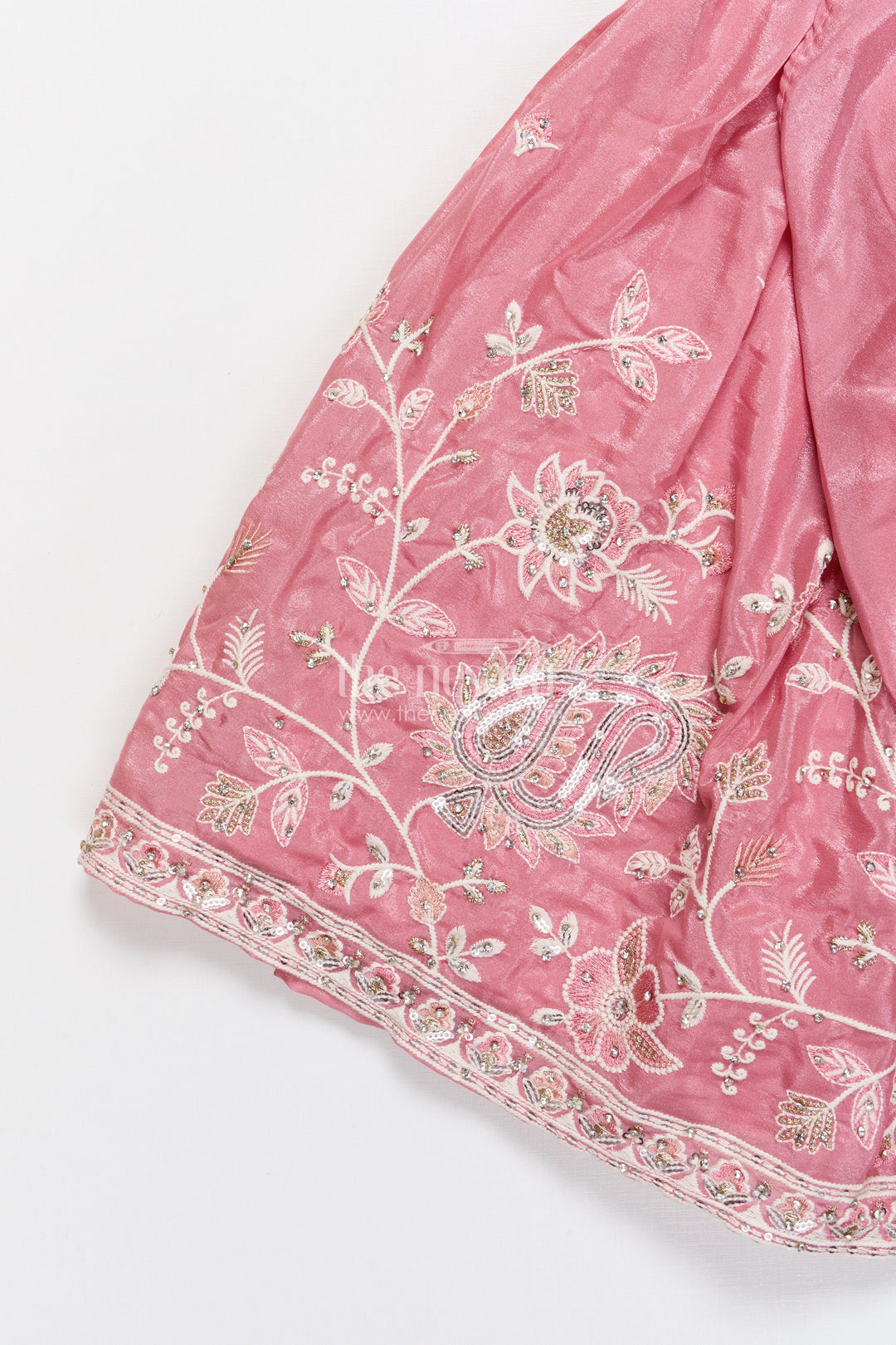 The Nesavu Girls Lehenga Choli Embroidered Lehenga Choli Set for Girls Ideal for Festive Functions Nesavu Nesavu tissue silk lehenga choli embroidery girls perfect birthdays ethnic functions