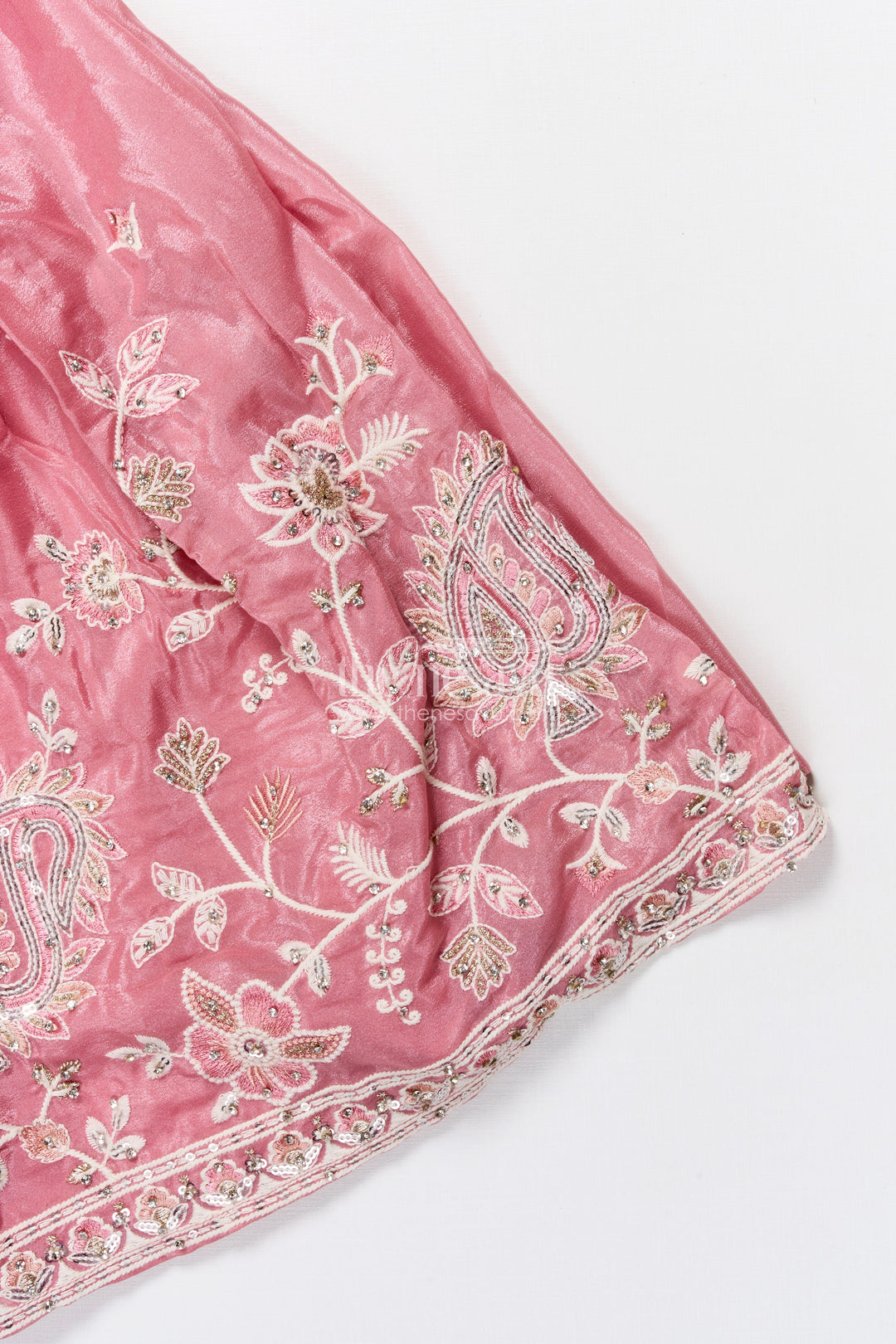 The Nesavu Girls Lehenga Choli Embroidered Lehenga Choli Set for Girls Ideal for Festive Functions Nesavu Nesavu tissue silk lehenga choli embroidery girls perfect birthdays ethnic functions