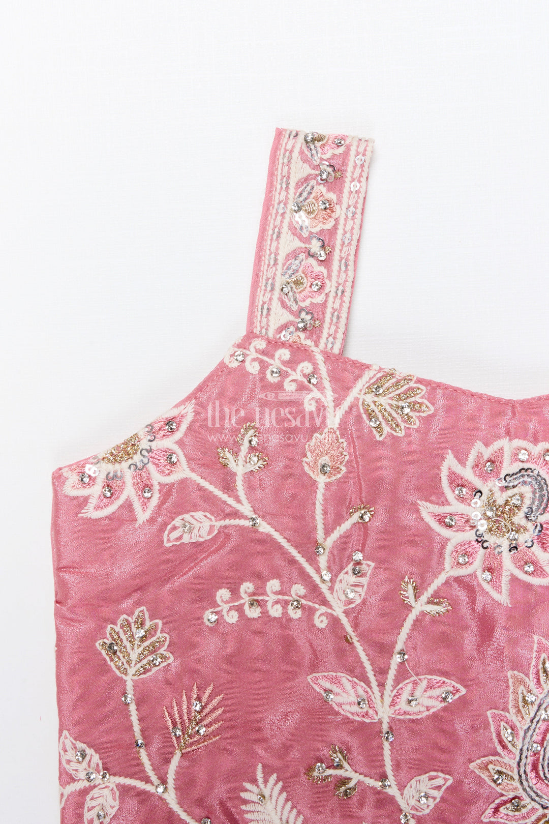 The Nesavu Girls Lehenga Choli Embroidered Lehenga Choli Set for Girls Ideal for Festive Functions Nesavu Nesavu tissue silk lehenga choli embroidery girls perfect birthdays ethnic functions