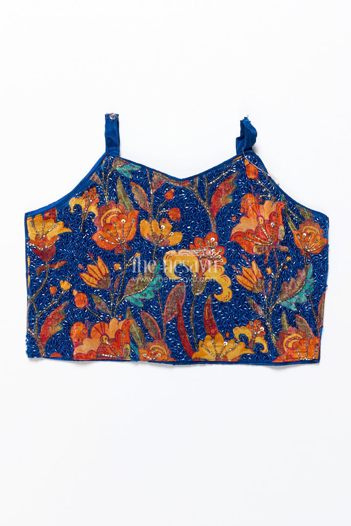 The Nesavu Girls Fancy Lehenga Embroidered Lehenga Set for Girls with Digital Print for Birthdays and Dance Events Nesavu Nesavu girls lehenga choli embroidery digital print festive parties birthdays