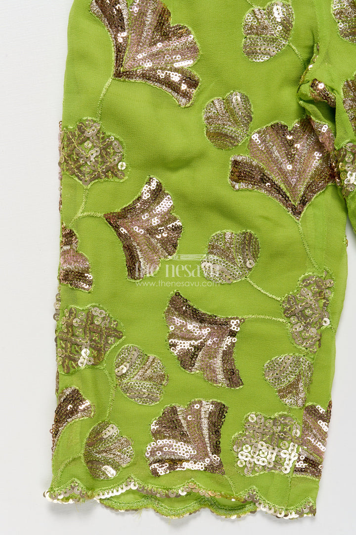 The Nesavu Girls Sharara / Plazo Set Embroidered Sharara Set for Girls Festive and Cultural Wear Nesavu Nesavu sharara set girls viscose silk embroidery perfect cultural functions festive events