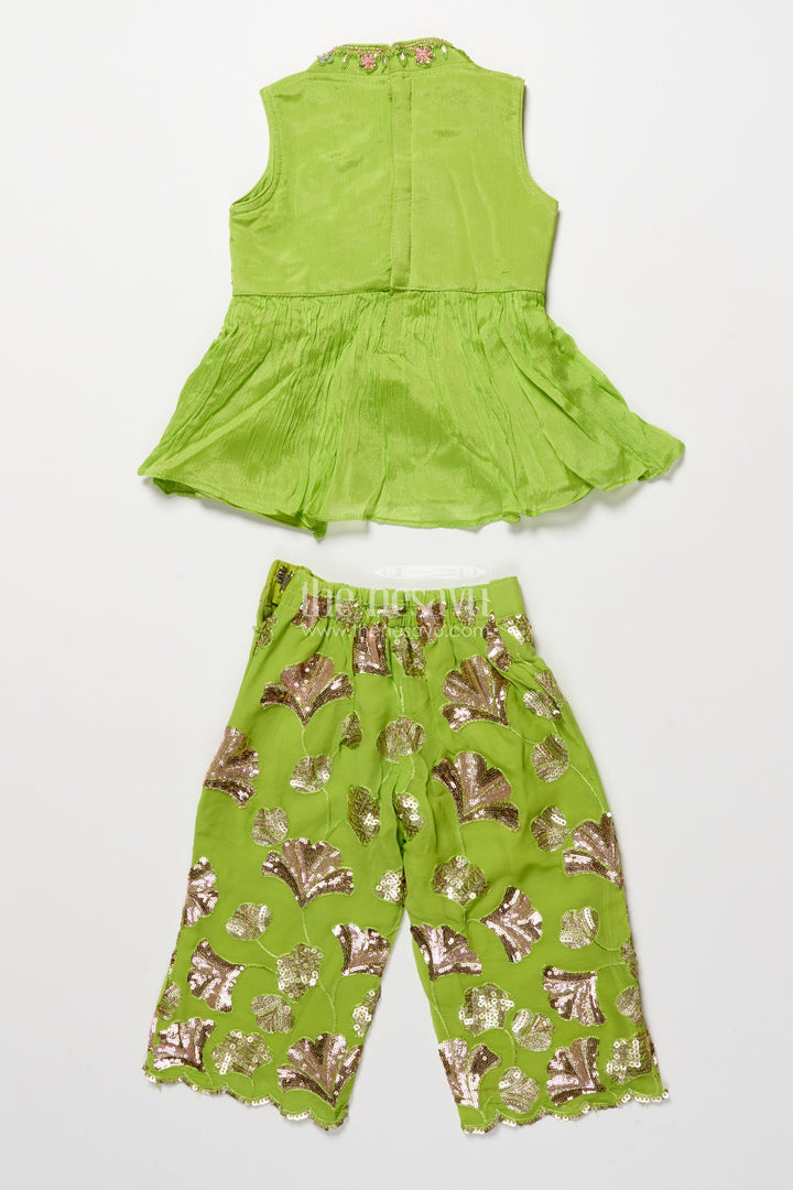 The Nesavu Girls Sharara / Plazo Set Embroidered Sharara Set for Girls Festive and Cultural Wear Nesavu Nesavu sharara set girls viscose silk embroidery perfect cultural functions festive events