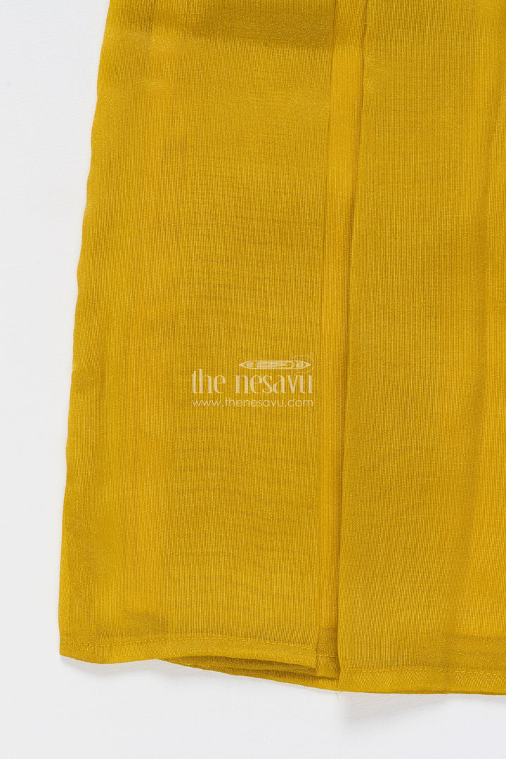 The Nesavu Girls Sharara / Plazo Set Embroidered Sleeveless Sharara Set for Girls Festive Ethnic Outfit In Tissue Silk Nesavu Nesavu sleeveless sharara set girls embroidered yoke festive outfit tissue silk