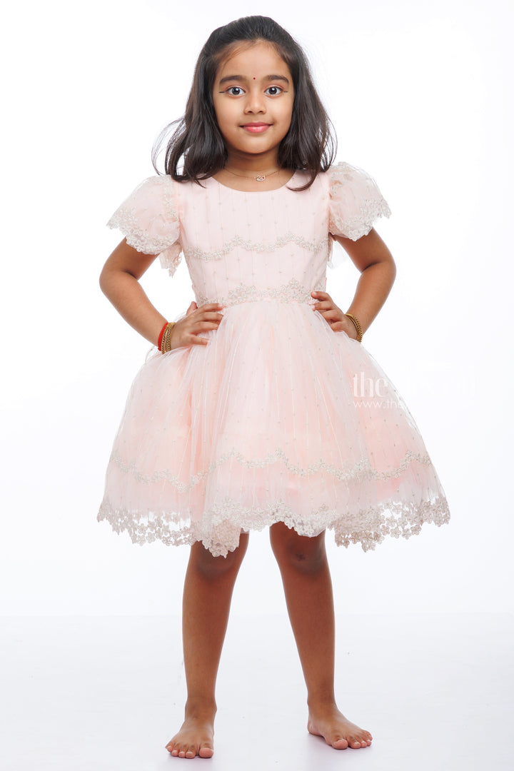 The Nesavu Girls Tutu Frock Enchanted Blush Tutu Party Frock: Whimsical Elegance for Girls Nesavu 16 (1Y) / Pink / Plain Net PF181A-16 Buy Girls Floral Lace Tutu Frock | Designer Party Wear for Infants Online | The Nesavu