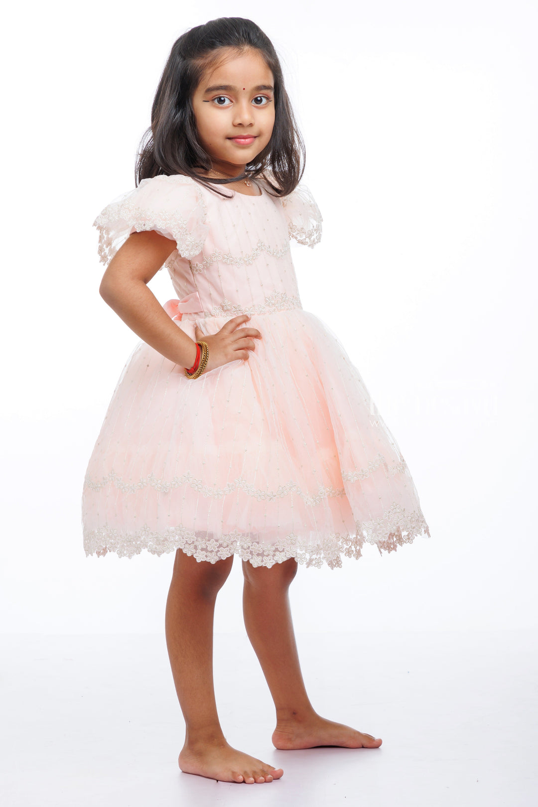 The Nesavu Girls Tutu Frock Enchanted Blush Tutu Party Frock: Whimsical Elegance for Girls Nesavu Buy Girls Floral Lace Tutu Frock | Designer Party Wear for Infants Online | The Nesavu