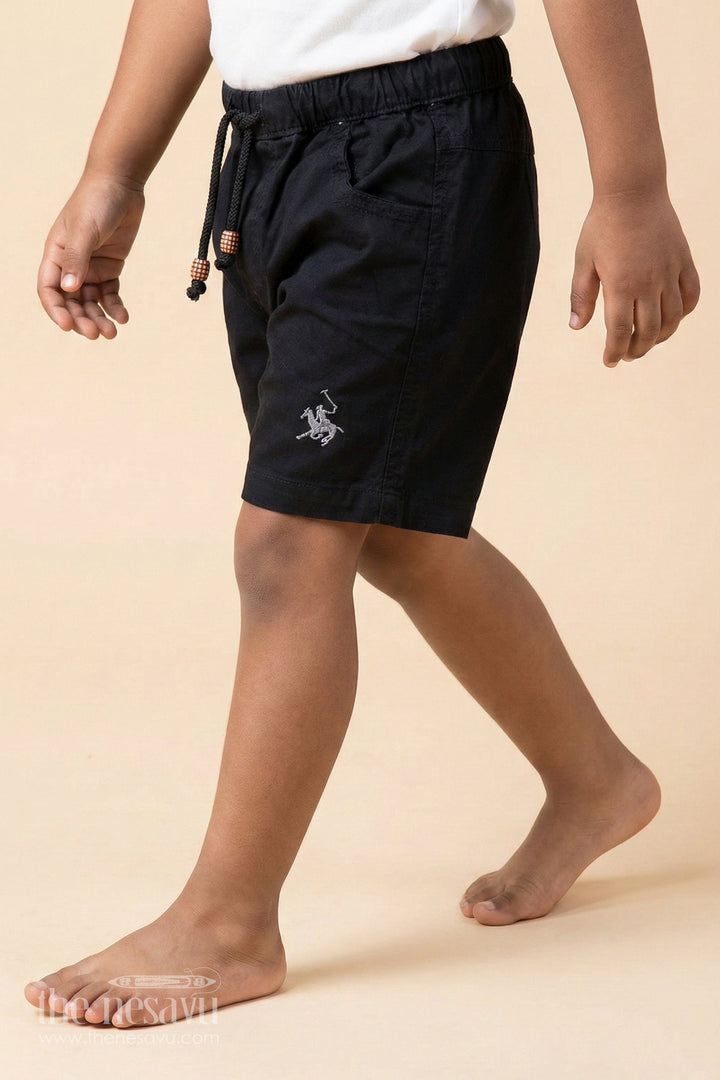 The Nesavu Boys Shorts Essential Black Kids Boys Shorts Nesavu 16 (1Y) / Black BWS008D-16 Essential Black Kids Shorts - Comfortable and Practical