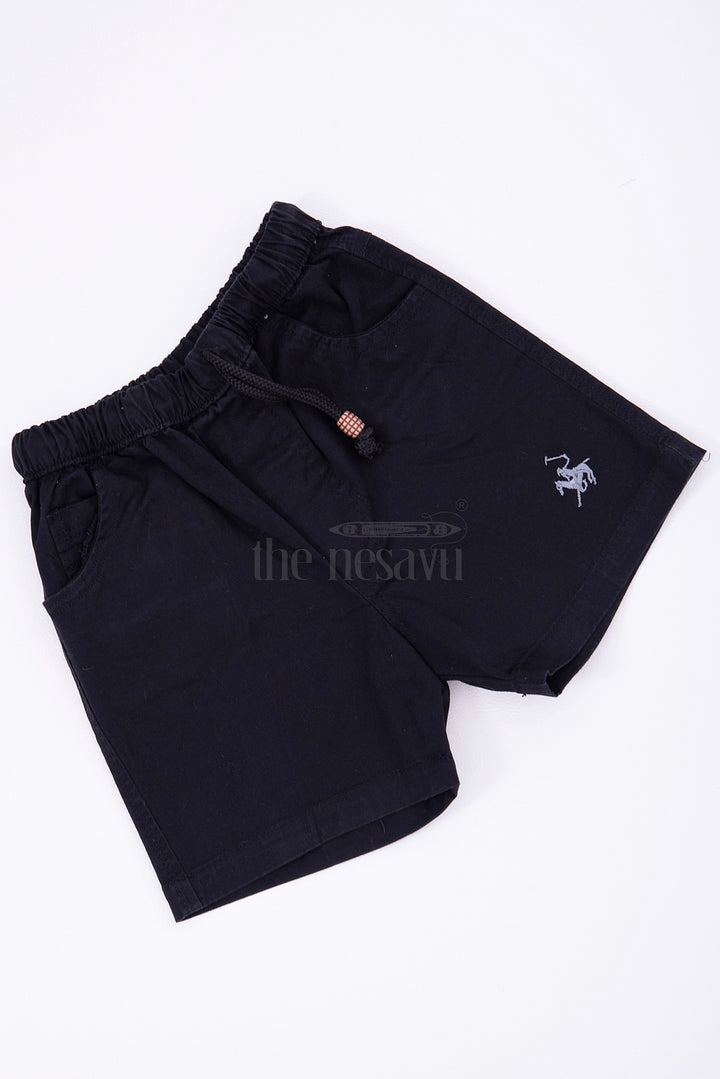 The Nesavu Boys Shorts Essential Black Kids Boys Shorts Nesavu Essential Black Kids Shorts - Comfortable and Practical