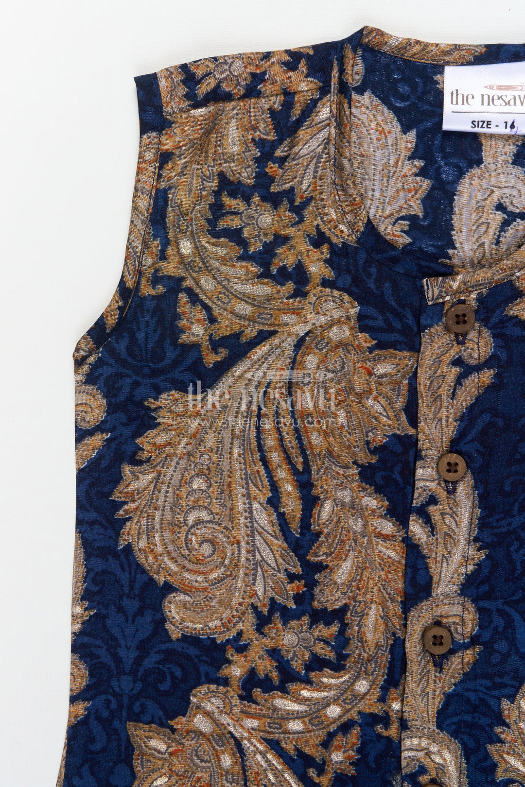 The Nesavu Baby Jablas Ethnic Baby Jabla for Traditional Look and Daily Comfort Nesavu 10 (NB) / Blue / Viscose Silk IF042A-10 Nesavu ethnic baby jabla in modal silk with gold foil print – great for festivals and everyday wear