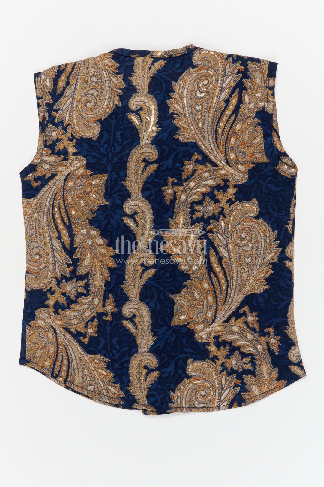 The Nesavu Baby Jablas Ethnic Baby Jabla for Traditional Look and Daily Comfort Nesavu 10 (NB) / Blue / Viscose Silk IF042A-10 Nesavu ethnic baby jabla in modal silk with gold foil print – great for festivals and everyday wear