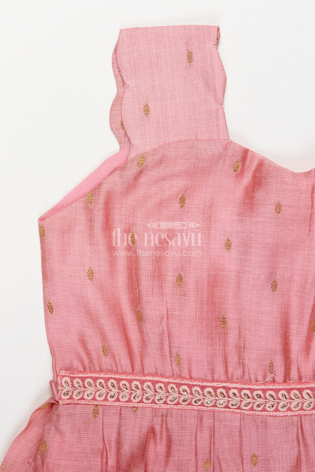 The Nesavu Girls Chanderi Frock Ethnic Chanderi Frock for Toddler Girls for Birthdays and Traditional Events Nesavu Nesavu ethnic chanderi frock for toddler girls for birthday parties and traditional occasions