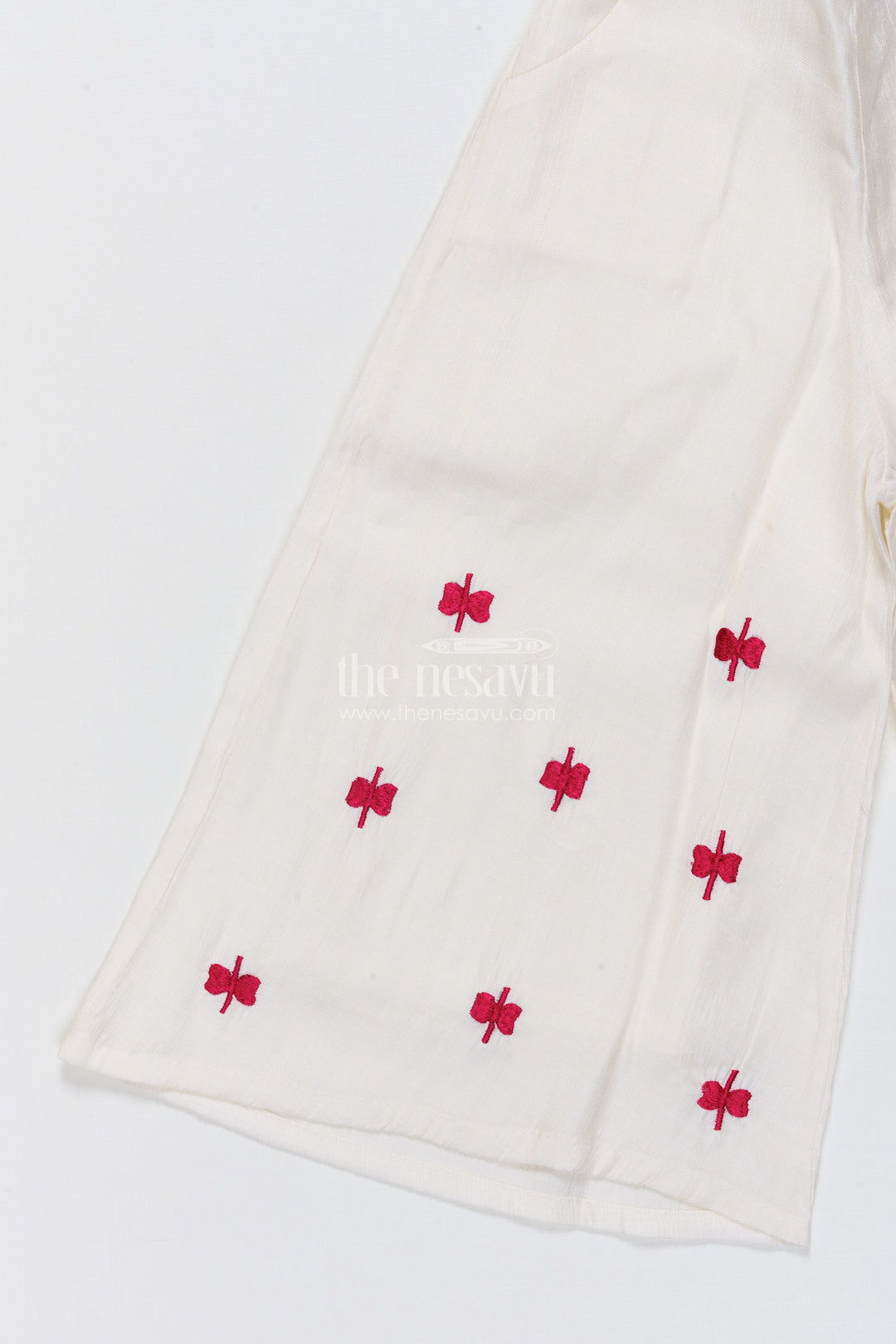 The Nesavu Girls Co-Ord Sets Ethnic Co-Ord Set for Girls with Embroidery and Festive Tassel Detail Nesavu Nesavu girls embroidered co-ord set viscose blend ideal ethnic school events festive occasions