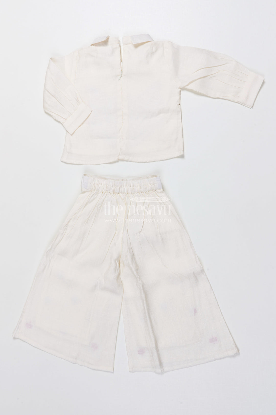 The Nesavu Girls Co-Ord Sets Ethnic Co-Ord Set for Girls with Embroidery and Festive Tassel Detail Nesavu Nesavu girls embroidered co-ord set viscose blend ideal ethnic school events festive occasions