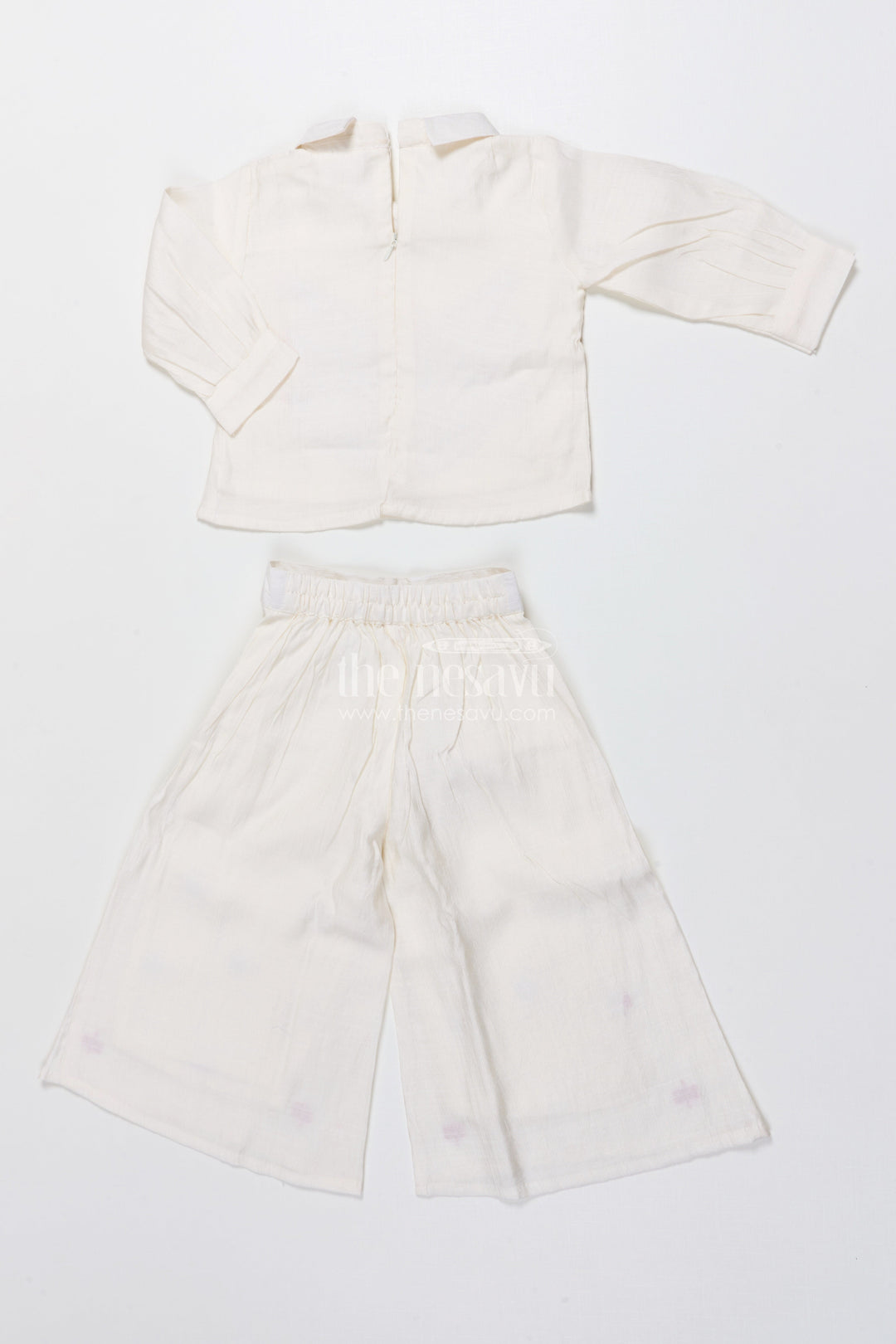 The Nesavu Girls Co-Ord Sets Ethnic Co-Ord Set for Girls with Embroidery and Festive Tassel Detail Nesavu Nesavu girls embroidered co-ord set viscose blend ideal ethnic school events festive occasions
