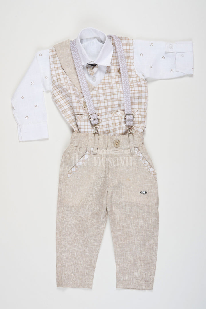 The Nesavu Boys Jacket Sets Ethnic Co-ord Sets with Jacket for Boys in Flax Cotton Blend, Perfect for Traditional Festivities Nesavu Ethnic Co-ord Sets Jacket Boys Flax Cotton Blend Nesavu Perfect Traditional Festivities