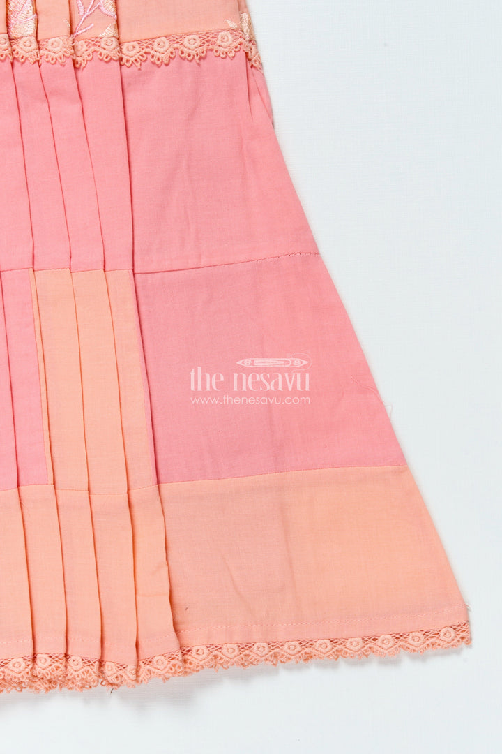 The Nesavu Girls Cotton Frock Ethnic Cotton Frock for Toddler Girls for Birthday and Temple Visits Nesavu Nesavu cotton ethnic frock toddler girls birthdays rituals temple visits