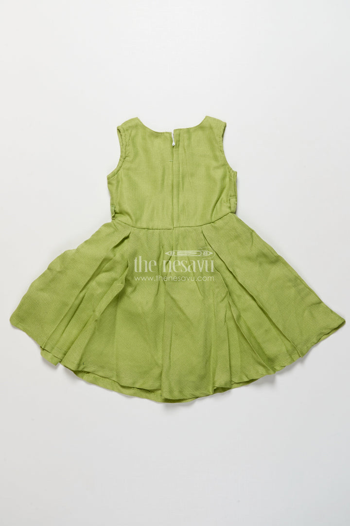 The Nesavu Girls Cotton Frock Ethnic Cotton Frock with Jacket for Girls Attending Family Functions Nesavu Nesavu ethnic cotton frock embroidery jacket girls  ideal temple visits festive family events