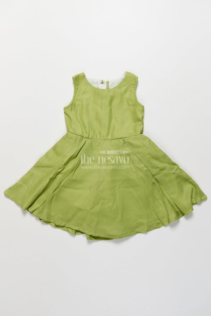 The Nesavu Girls Cotton Frock Ethnic Cotton Frock with Jacket for Girls Attending Family Functions Nesavu Nesavu ethnic cotton frock embroidery jacket girls  ideal temple visits festive family events