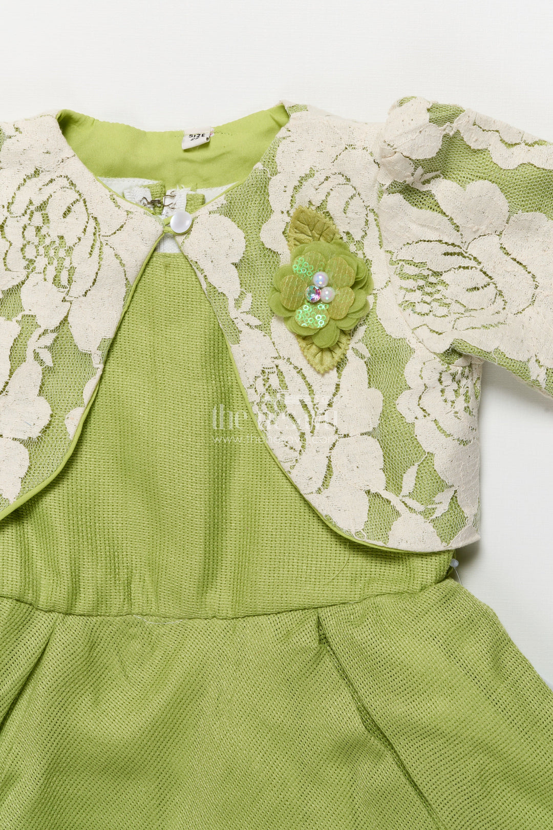 The Nesavu Girls Cotton Frock Ethnic Cotton Frock with Jacket for Girls Attending Family Functions Nesavu Nesavu ethnic cotton frock embroidery jacket girls  ideal temple visits festive family events