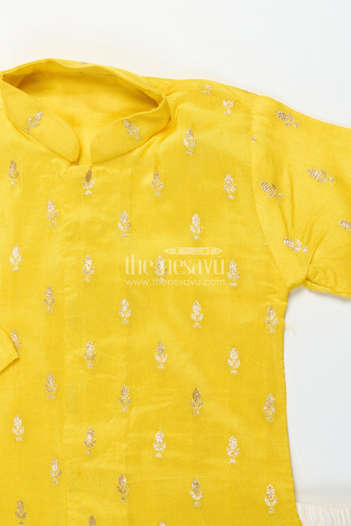 The Nesavu Boys Dothi Set Ethnic Dhoti Kurta Set for Toddler Boys Cultural and Festive Days Nesavu Nesavu toddler boys dhoti kurta set silk blend embroidery festivals cultural events