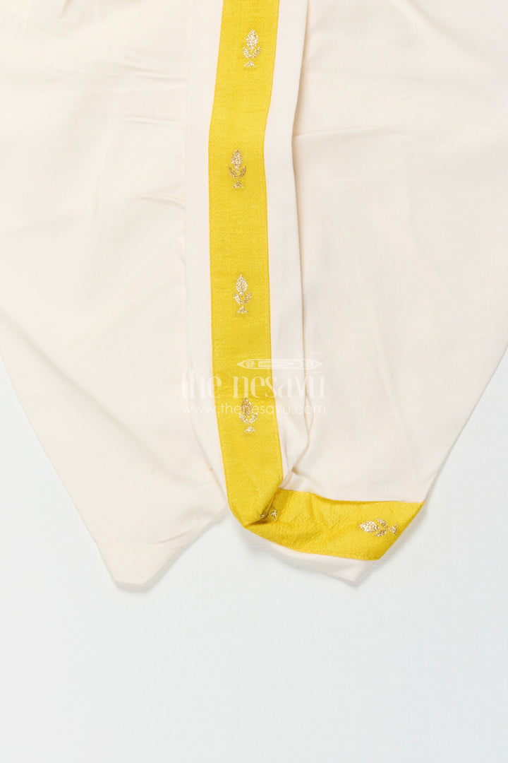 The Nesavu Boys Dothi Set Ethnic Dhoti Kurta Set for Toddler Boys Cultural and Festive Days Nesavu Nesavu toddler boys dhoti kurta set silk blend embroidery festivals cultural events