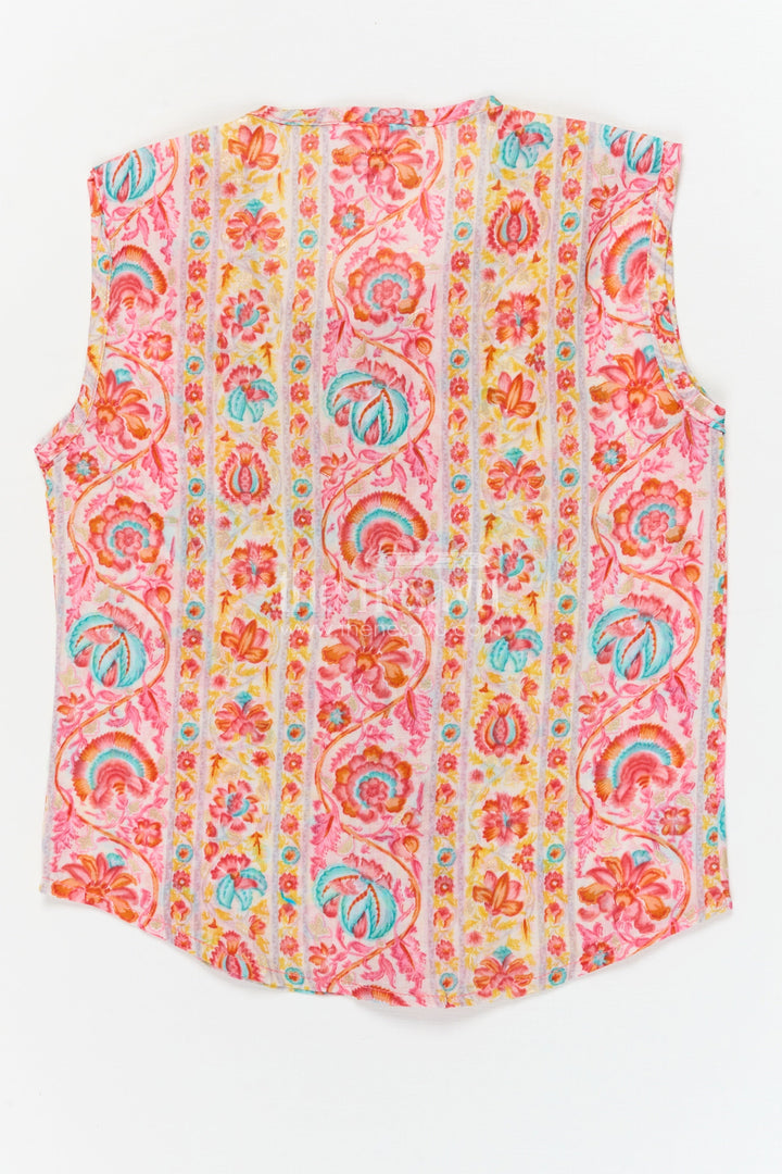 The Nesavu Baby Jablas Ethnic Floral Jabla Top for Baby Girls’ Festive Dressing Nesavu 10 (NB) / Multicolor / Cotton IF046A-10 Nesavu traditional floral baby jabla in printed cotton – perfect for festivals and daytime functions