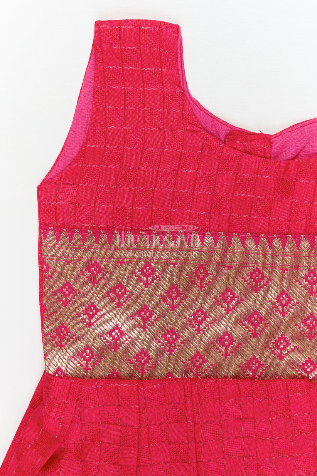 The Nesavu Silk Frock Ethnic Frock for Toddler Girls for Pooja and Birthday Celebrations Nesavu Nesavu ethnic silk frock for toddler girls with brocade waistband – perfect for poojas and birthday functions