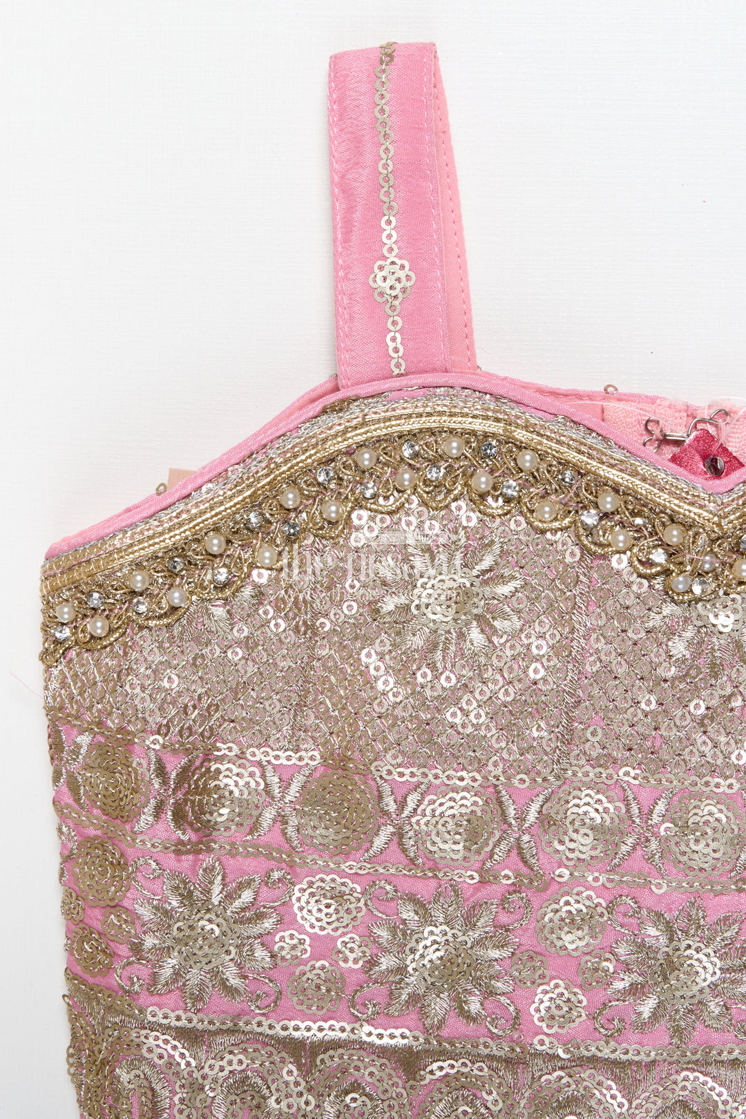 The Nesavu Girls Ethnic Lehenga Ethnic Lehenga Set for Girls with Jacket Top and Festive Flair Nesavu Nesavu ethnic lehenga set jacket-style top multicolor panel skirt girls festive occasions