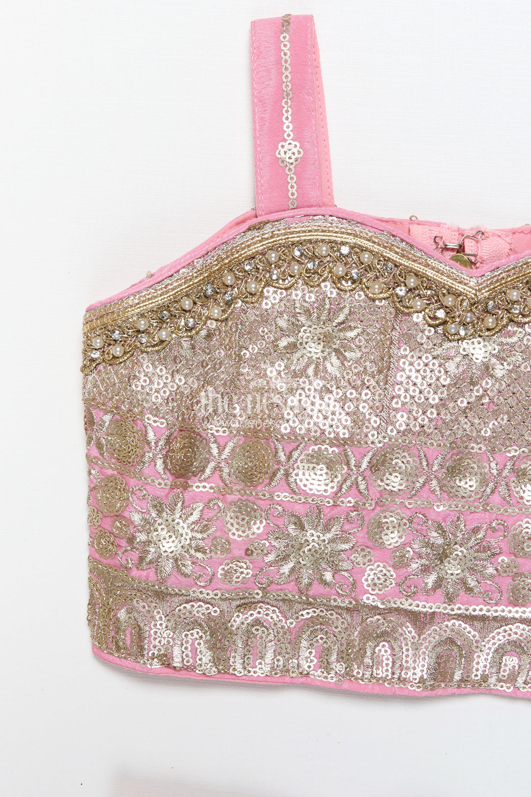 The Nesavu Girls Ethnic Lehenga Ethnic Lehenga Set for Girls with Jacket Top and Festive Flair Nesavu Nesavu ethnic lehenga set jacket-style top multicolor panel skirt girls festive occasions