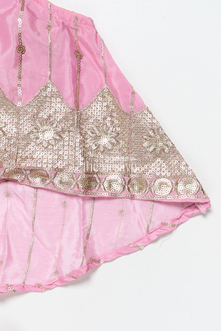 The Nesavu Girls Ethnic Lehenga Ethnic Lehenga Set for Girls with Jacket Top and Festive Flair Nesavu Nesavu ethnic lehenga set jacket-style top multicolor panel skirt girls festive occasions