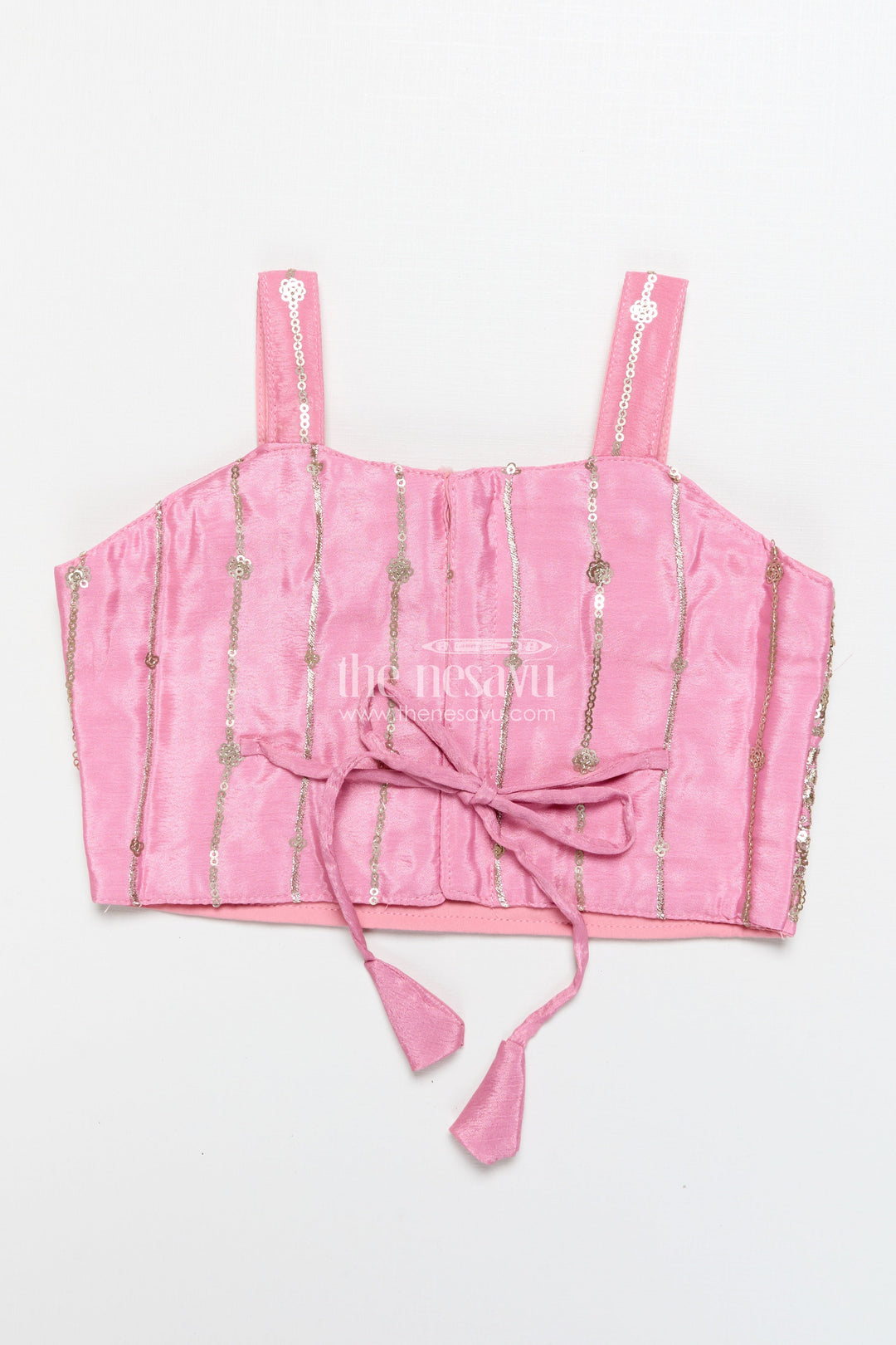 The Nesavu Girls Ethnic Lehenga Ethnic Lehenga Set for Girls with Jacket Top and Festive Flair Nesavu Nesavu ethnic lehenga set jacket-style top multicolor panel skirt girls festive occasions