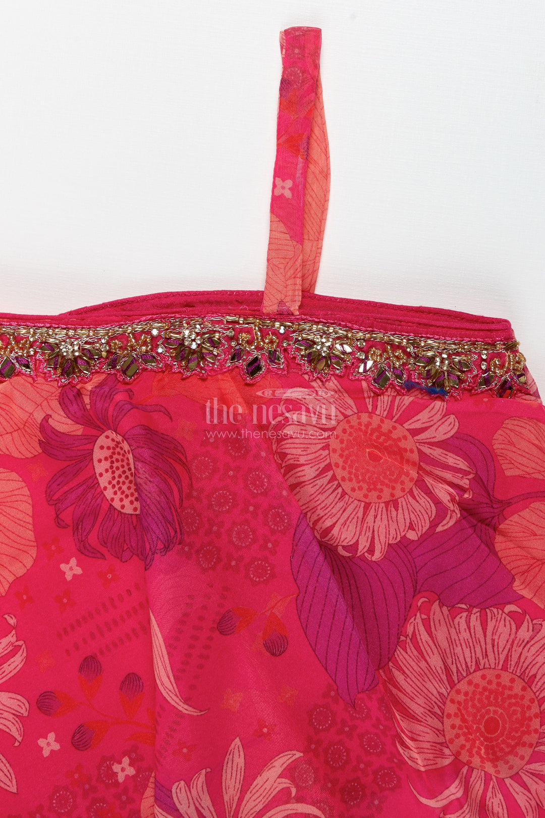 The Nesavu Girls Sharara / Plazo Set Ethnic Palazzo Pants Set for Girls Contemporary Style Printed Celebration Wear Nesavu Nesavu Traditional Contemporary Ethnic Palazzos Girls Georgette Digital Print Festive Vibes