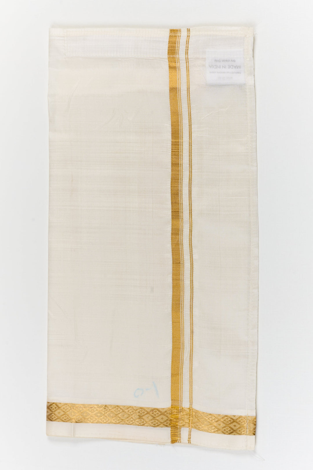 The Nesavu Boys Vesti Ethnic Silk Vesti for Boys Traditional Celebrations and Rituals Nesavu 14 (6M) / Cream / Silk D060A-14 Nesavu ethnic boys silk vesti with side zari stripe and patterned border – for poojas and special events