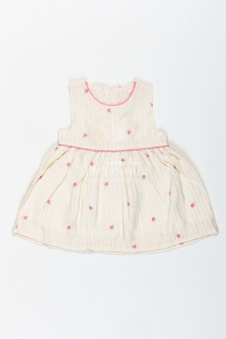 The Nesavu Baby Cotton Frocks Everyday Cotton Outfit Set for Baby Girls with Embroidery Nesavu Nesavu Soft Cotton Baby Girl Everyday Outfit Pink Shirt Embroidered Sleeveless Frock