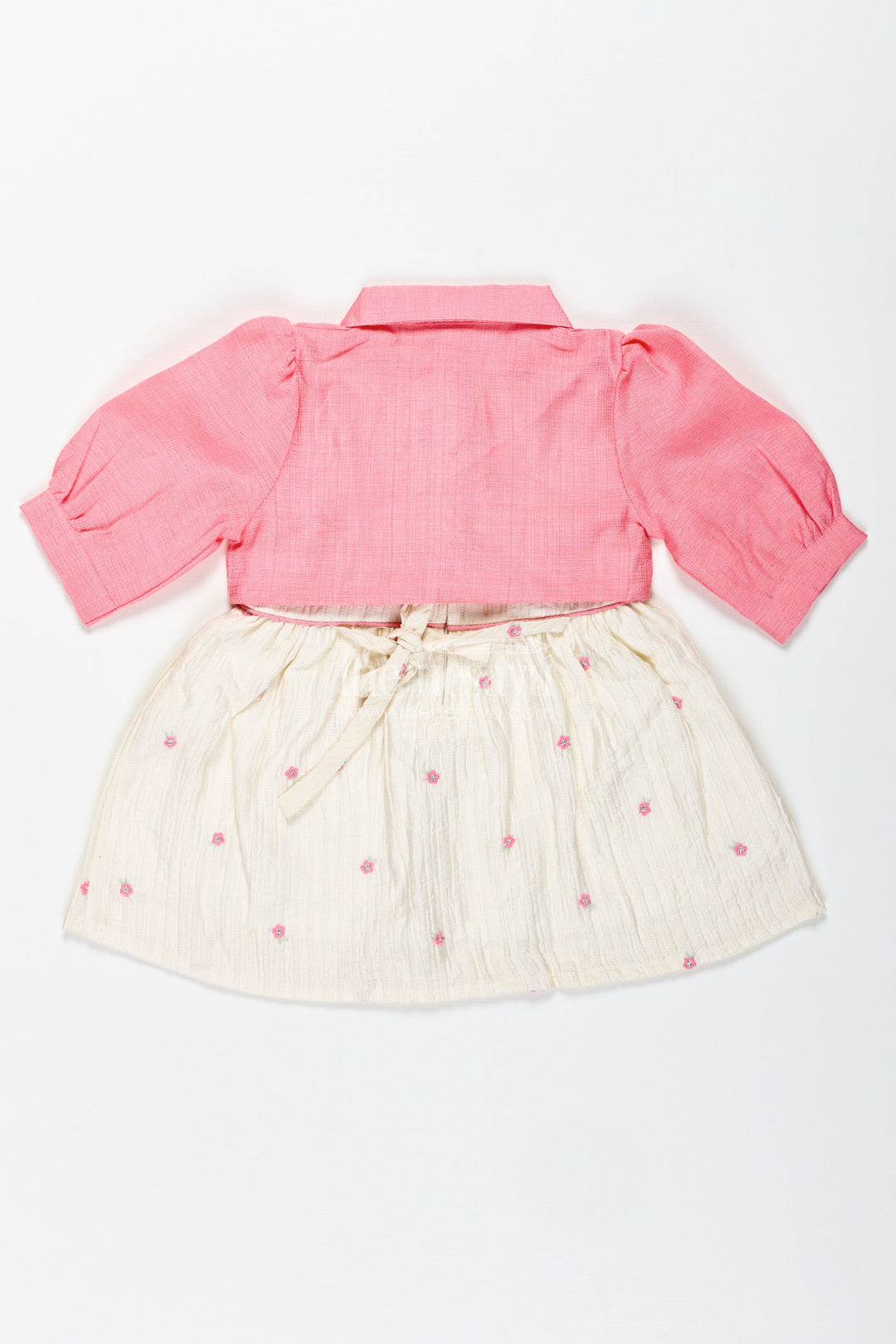 The Nesavu Baby Cotton Frocks Everyday Cotton Outfit Set for Baby Girls with Embroidery Nesavu Nesavu Soft Cotton Baby Girl Everyday Outfit Pink Shirt Embroidered Sleeveless Frock
